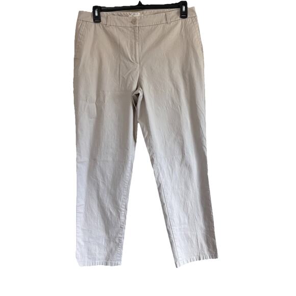 Talbots Signature Chino Pants Women’s Size 12 Straight Stretch Relaxed Fit Khaki - Picture 1 of 11